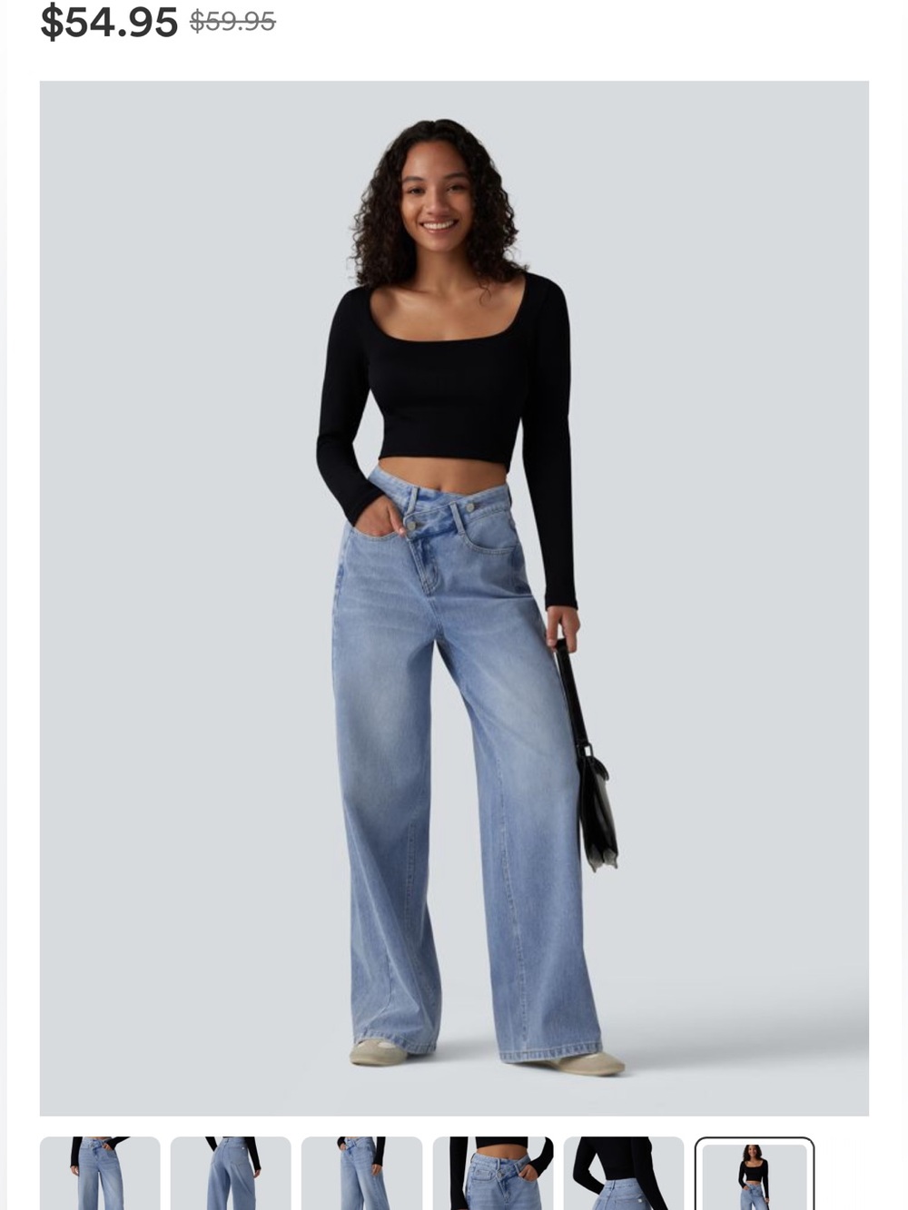High-Rise Wide Leg Women’s Jeans - Light Blue